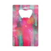 日曜日のまぶしさの抽象芸術の色彩の鮮やかな水彩画 クレジットカード栓抜き (正面)