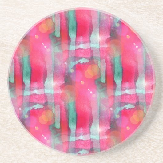日曜日のまぶしさの抽象芸術の色彩の鮮やかな水彩画 コースター (正面)