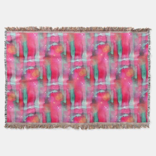 日曜日のまぶしさの抽象芸術の色彩の鮮やかな水彩画 スローブランケット (正面)