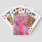 日曜日のまぶしさの抽象芸術の色彩の鮮やかな水彩画 トランプ (裏面)