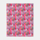 日曜日のまぶしさの抽象芸術の色彩の鮮やかな水彩画 フリースブランケット (正面)