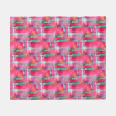 日曜日のまぶしさの抽象芸術の色彩の鮮やかな水彩画 フリースブランケット (正面(横))