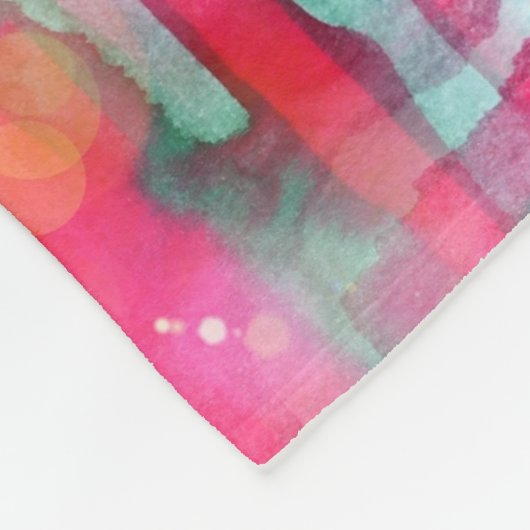 日曜日のまぶしさの抽象芸術の色彩の鮮やかな水彩画 フリースブランケット (角)