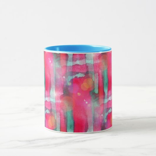 日曜日のまぶしさの抽象芸術の色彩の鮮やかな水彩画 マグカップ (中央)