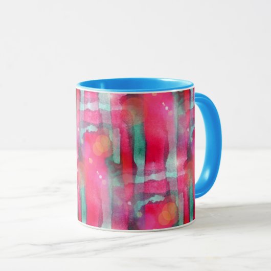 日曜日のまぶしさの抽象芸術の色彩の鮮やかな水彩画 マグカップ (正面右)