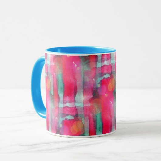 日曜日のまぶしさの抽象芸術の色彩の鮮やかな水彩画 マグカップ (正面左)