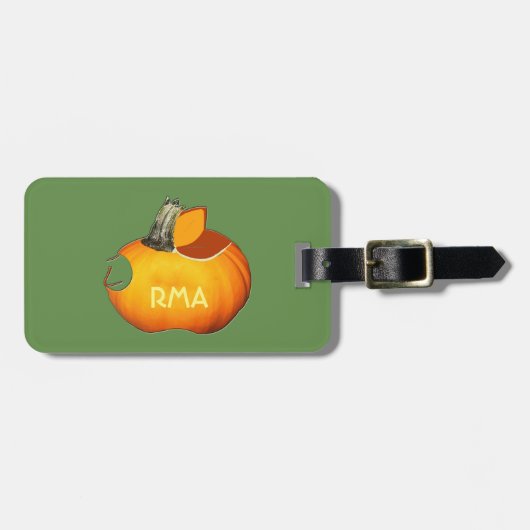 日曜日のオレンジのカボチャ ラゲッジタグ (正面横)