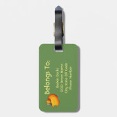 日曜日のオレンジのカボチャ ラゲッジタグ (裏面縦)