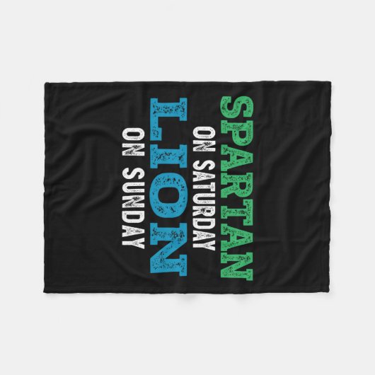 日曜日のサッカーファンの上の土曜日のライオンにスパルタンV フリースブランケット (正面(横))