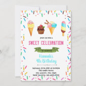 日曜日のサンデーのパーティーの誕生日の招待 招待状 (正面)