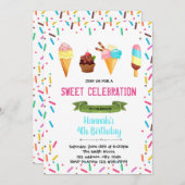 日曜日のサンデーのパーティーの誕生日の招待 招待状 (正面/裏面)