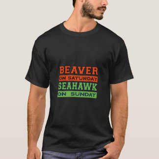 日曜日のシアトルギフトの土曜日のビーバーシーホーク Tシャツ
