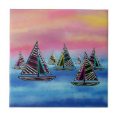 日曜日のセラミックタイルのネオンヨット タイル (正面)