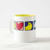 日曜日のハートの月の雲の星の花のマグ ツートーンマグカップ (正面左)