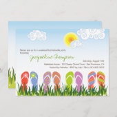 日曜日のバチェロレッテのかわいいビーチサンダルのおもしろい 招待状 (正面/裏面)