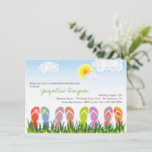 日曜日のバチェロレッテのかわいいビーチサンダルのおもしろい 招待状 (スタンド正面)