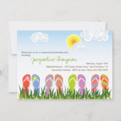 日曜日のバチェロレッテのかわいいビーチサンダルのおもしろい 招待状 (正面)