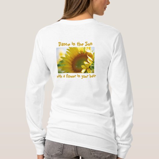 日曜日のヒマワリのティーのダンス Tシャツ (裏面)