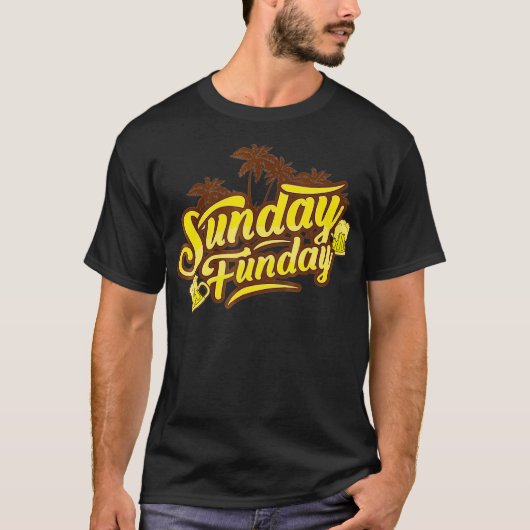 日曜日のファンデービール飲み物 Tシャツ (正面)