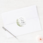 日曜日のブランチdustyセージ緑結婚の花 ラウンドシール (封筒)