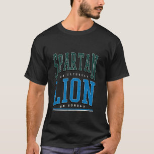 日曜日のレトロな女性私の上の土曜日のライオンのスパルタン Tシャツ