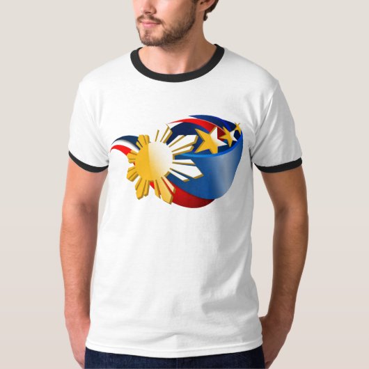 日曜日の中級のティーの赤い黒のストライプ Tシャツ (正面)