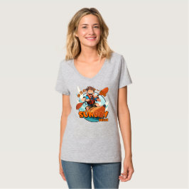 日曜日の休憩 | 女性Vネック Tシャツ