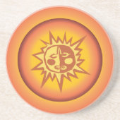 日曜日の初期のな種族のデザインの赤いオレンジ色の輝き コースター (正面)
