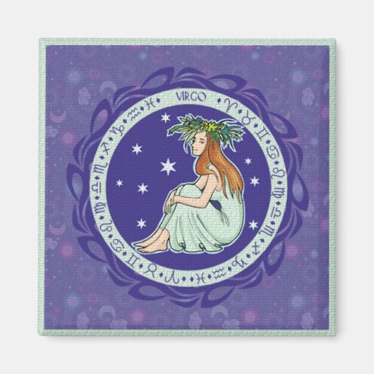 日曜日の印の《星座》乙女座の磁石 マグネット (正面)