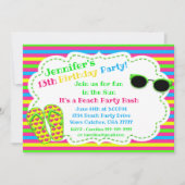 日曜日の双安定回路のサングラスのビーチの強打のおもしろい 招待状 (正面)