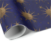 日曜日の天の月の真鍮の浅浮き彫りのグラフィック ラッピングペーパー (ロールコーナー)