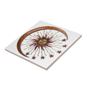 日曜日の天の月及び星の抽象芸術 タイル (側面)