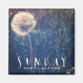 日曜日の家族食べおもしろい マグネット (正面)