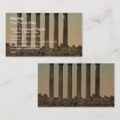 日曜日の寺院、正面図、バールベックの聖地、 名刺 (正面/裏面)