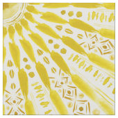 日曜日の崇拝の黄色の曼荼羅 ファブリック (クローズアップ)