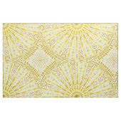 日曜日の崇拝の黄色の曼荼羅 ファブリック (ファットクウォーター)