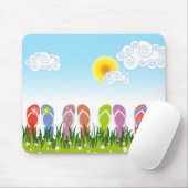 日曜日の庭のカラフルな夏のビーチサンダルのおもしろい マウスパッド (マウス)