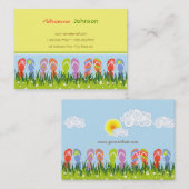 日曜日の庭のカラフルな夏のビーチサンダルのおもしろい 名刺 (正面/裏面)