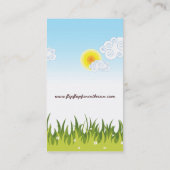 日曜日の庭のカラフルな夏のビーチサンダルのおもしろい 名刺 (裏面)