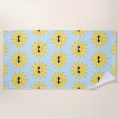 日曜日の微笑の身に着けているサングラス ビーチタオル (正面)