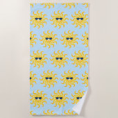 日曜日の微笑の身に着けているサングラス ビーチタオル (正面)