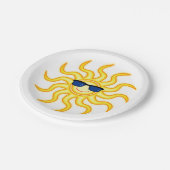 日曜日の微笑の身に着けているサングラス ペーパープレート (アングル)