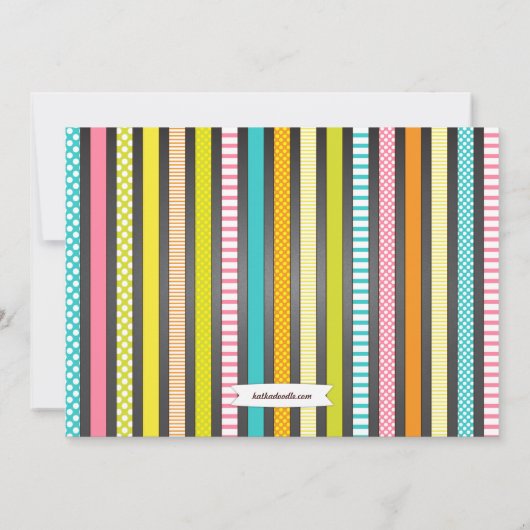 日曜日の招待状の夏のパーティーの黒板のおもしろい 招待状 (裏面)