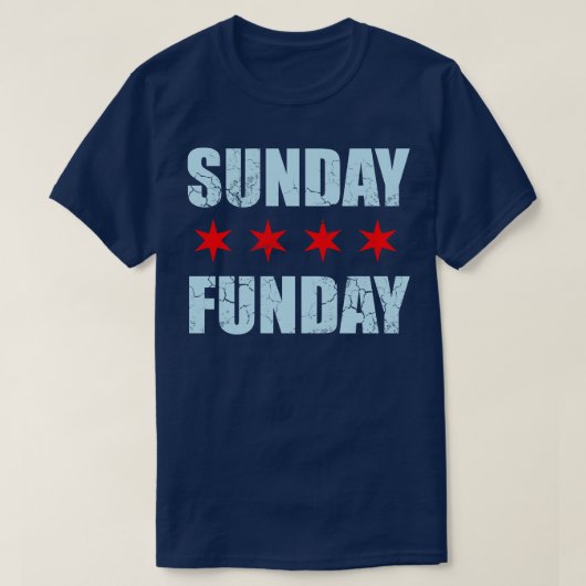 日曜日の日曜日シカゴ国旗 Tシャツ (デザイン正面)