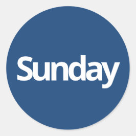 日曜日の日計画供給シンプルネイビーホワイト ラウンドシール