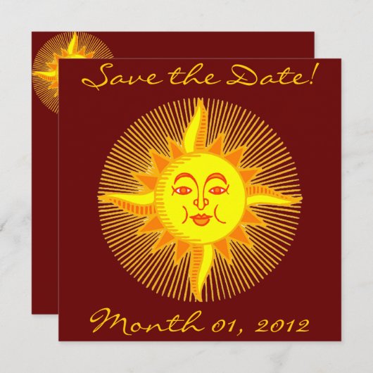 日曜日の明るい微笑の招待状 セーブザデート (正面/裏面)