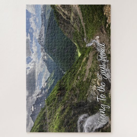 日曜日の景色のハイウェー山に行くモンタナ ジグソーパズル (縦)