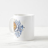 日曜日の月の芸術のデザイン コーヒーマグカップ (正面左)