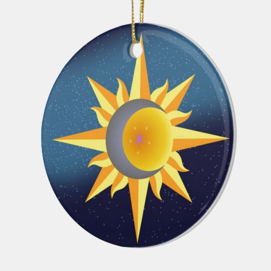 日曜日の月は融合の抽象芸術を主演します セラミックオーナメント (左)