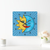 日曜日の月 スクエア壁時計 (ホーム)